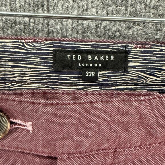 Ted Baker London Dress Pants Womens 33 Purple Flat Front Straight Office Career - Picture 6 of 11